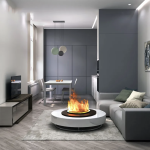 VAPOR Circular, semineu circular cu vapori de apa, 1 culoare, perfect pentru decorațiuni interioare 26 Semineu modern circular cu vapori de apa