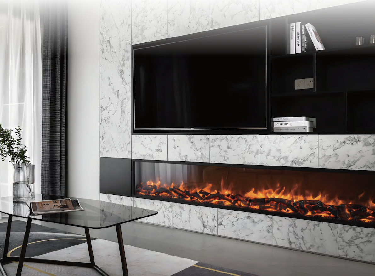 ULISE, semineu electric incorporabil cu o latura, 6 culori, perfect pentru decorațiuni interioare 1 Semineu electric încorporabil cu o latura