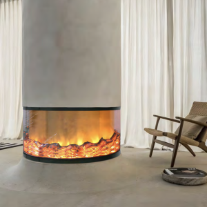 GOLD, semineu electric circular, 1 culoare, perfect pentru decorațiuni interioare