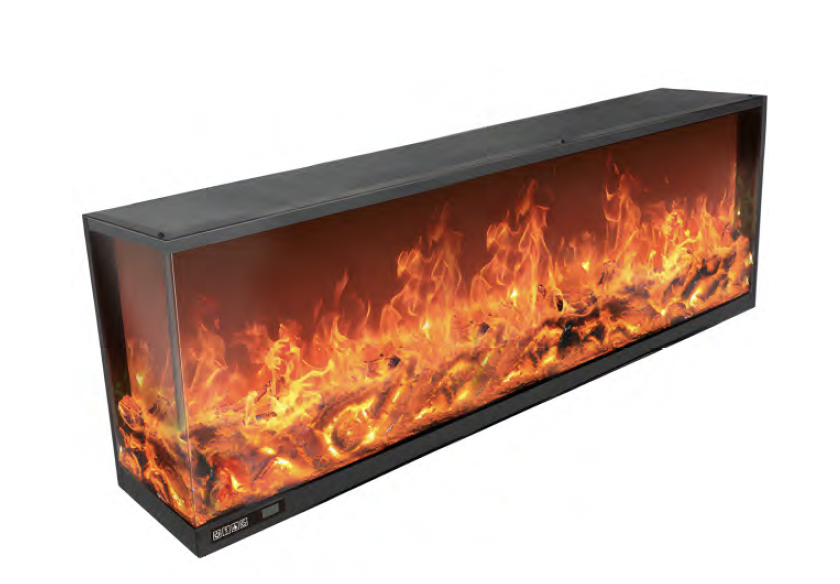 QUARTZ, semineu electric incorporabil cu 2 laturi, perfect pentru decorațiuni interioare 5 Semineu Electric - 2 fete - colt stanga