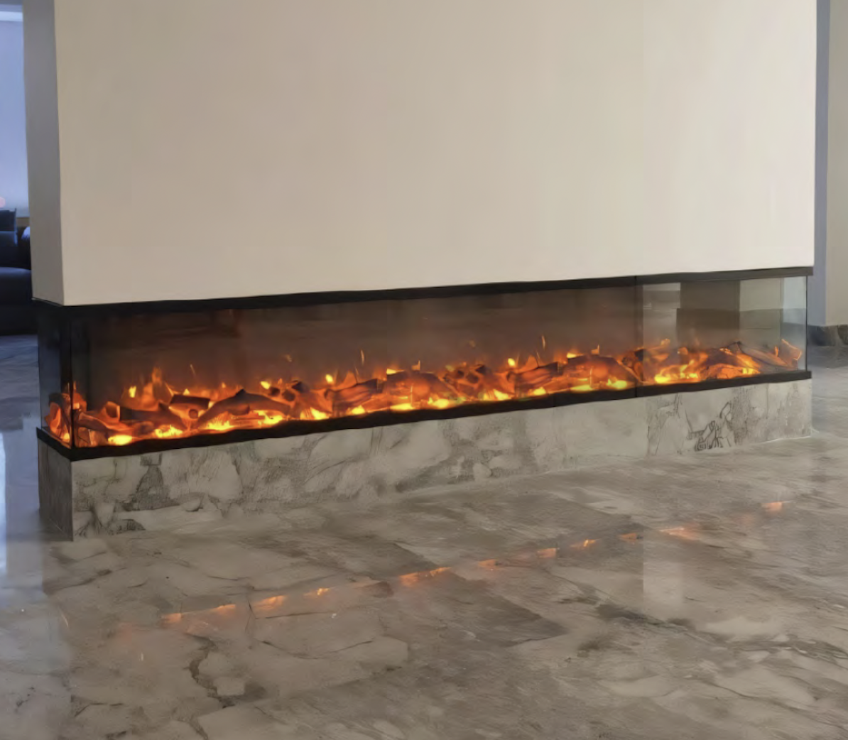 ROCA, semineu electric incorporabil cu 4 laturi, perfect pentru decorațiuni interioare 1 Semineu electric incorporabil cu 4 laturi