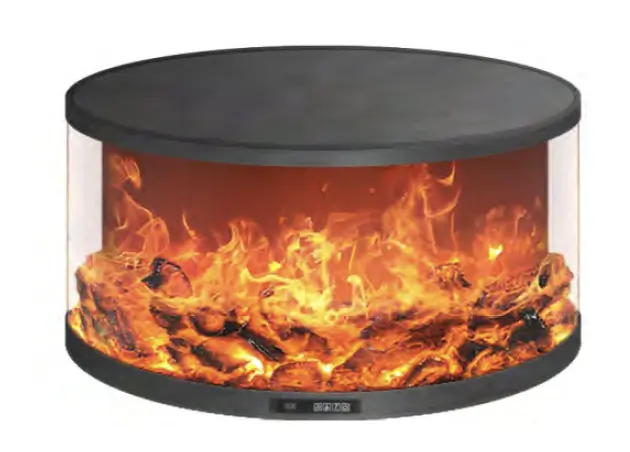 GOLD, semineu electric circular, 1 culoare, perfect pentru decorațiuni interioare 8 Semineu circular tip stalp produs