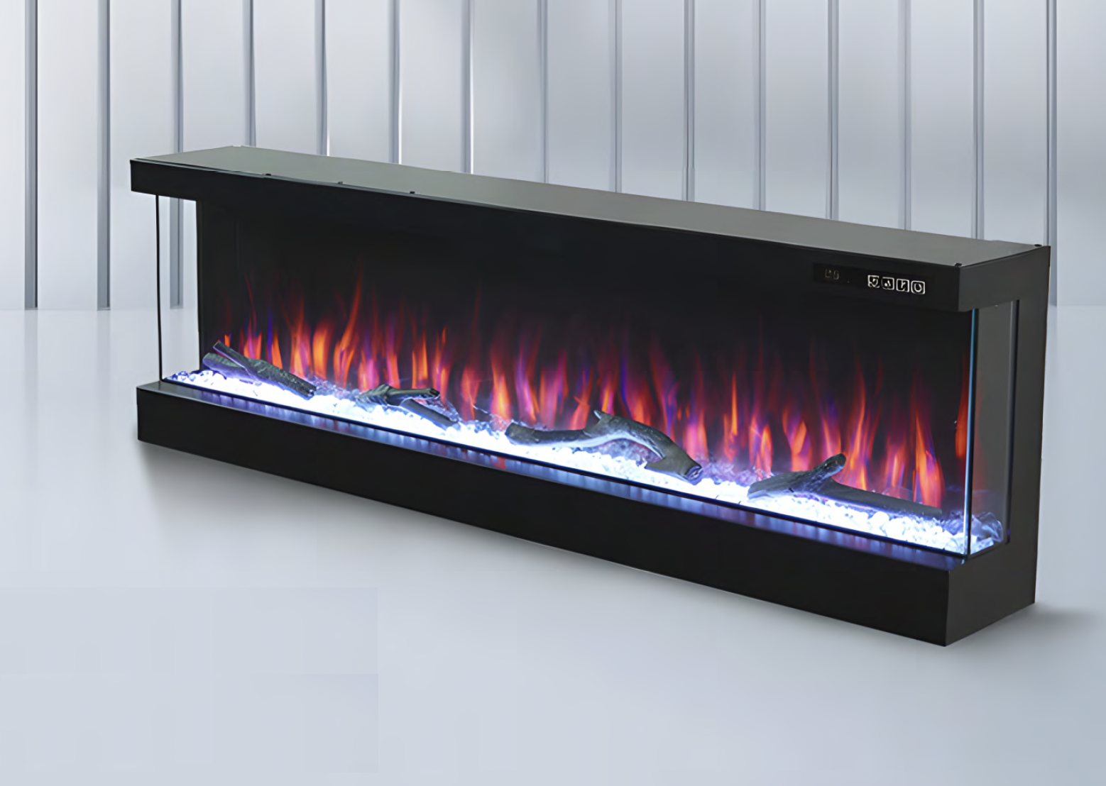 CORAL, semineu electric încorporabil, 6 culori, perfect pentru decorațiuni interioare 2 Semineu electric incorporabil - imita lemnul