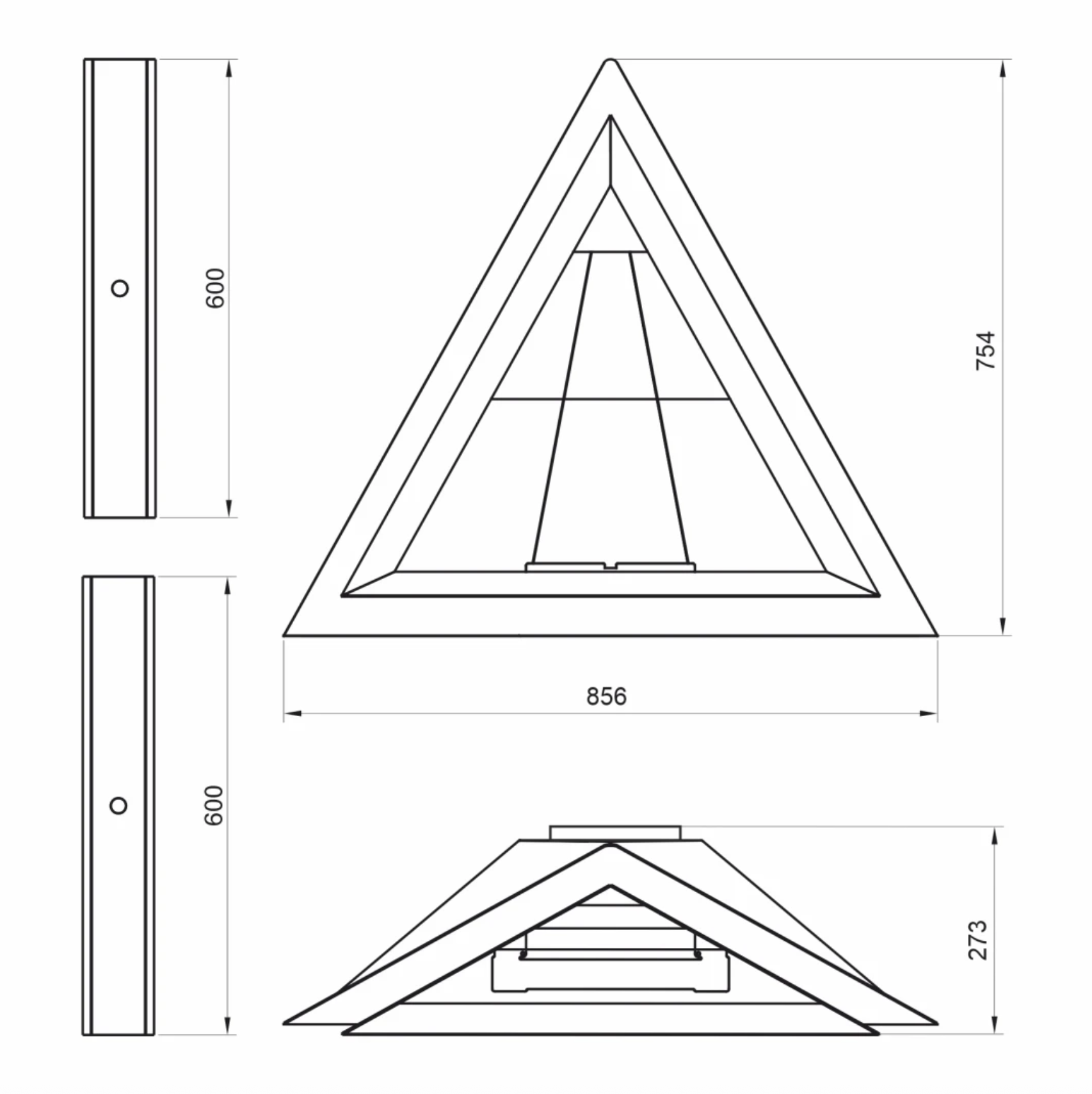 Trigon Flat, semineu cu bioetanol , model 85 cm, perfect pentru interior si exterior 173 Trigon Flat v15