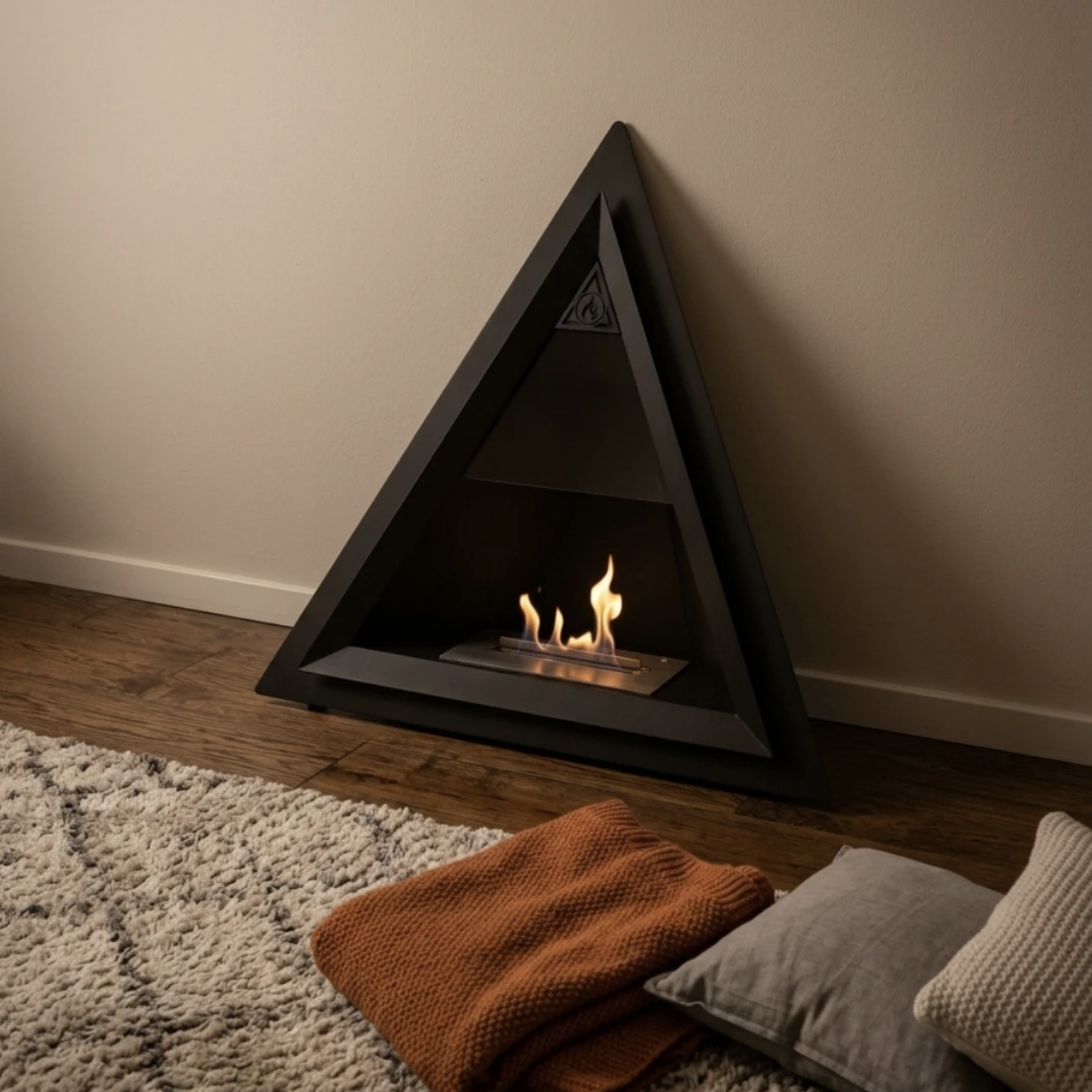 Trigon Flat, semineu cu bioetanol , model 85 cm, perfect pentru interior si exterior 167 Trigon Flat v9